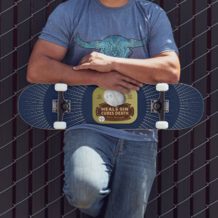 Jesus Cures pil Tablet Tin Christelijk Halo Cross Persoonlijk Skateboard