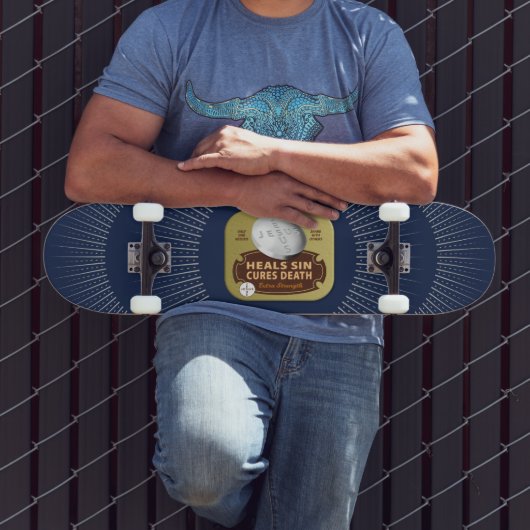 Jesus Cures pil Tablet Tin Christelijk Halo Cross Persoonlijk Skateboard (Buiten 3)