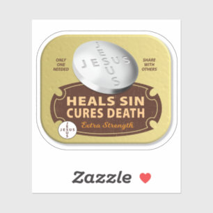 Jesus Cures Pill - Christelijk geloof God geneest  Sticker