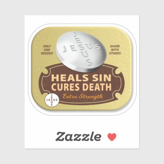Jesus Cures Pill - Christelijk geloof God geneest  Sticker (Vel)