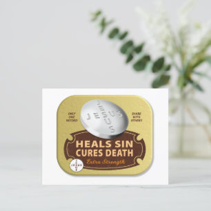 Jesus Cures Pill - Christelijk geloofsgebed Feestdagenkaart