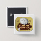 Jesus Cures Pill - Christelijke Godsdienst Vierkante Button 5,1 Cm (Voorkant /achterkant)