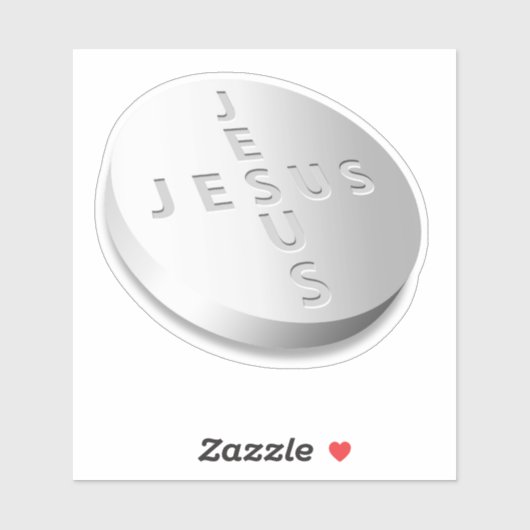 Jesus Cures pillentablet Christelijk Religious Cro Sticker (Vel)