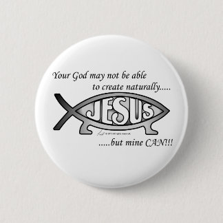 Jesus & Darwin Fish Button/Pin Ronde Button 5,7 Cm