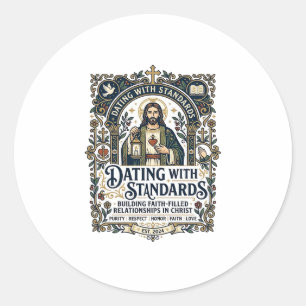 Jesus Dating Christelijke Relatie Humor T-shirt Fa Ronde Sticker