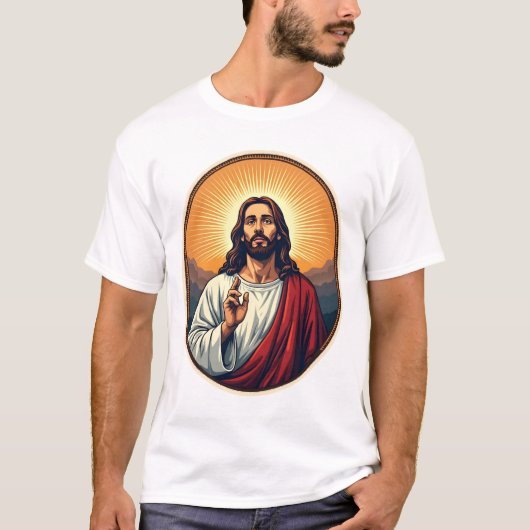 Jesus Dawn Crest Vintage Gravure Shirt (Voorkant)