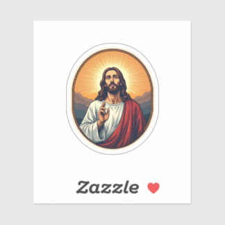 Jesus Dawn Crest Vintage Gravure T-shirt Sticker