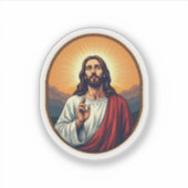 Jesus Dawn Crest Vintage Gravure T-shirt Sticker (Voorkant)
