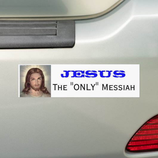 JESUS, de "ENIGE" Messiah Bumpersticker (Op auto)