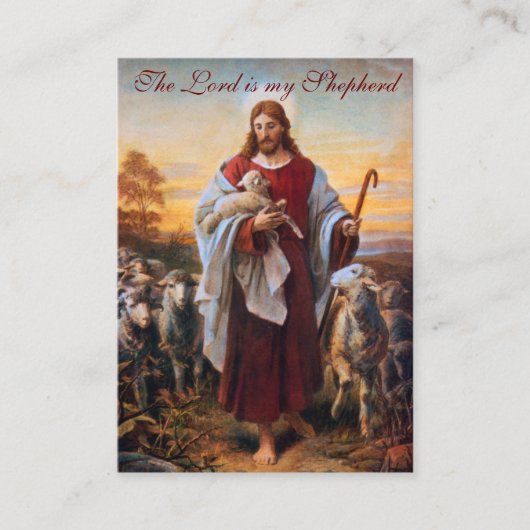 Jesus de Good Shepherd - Prayer Card (Flat) Visitekaartje (Voorkant)