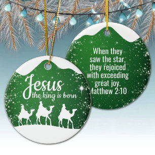 Jesus de Koning is Geboren, Bijbelse Passage ⛪️ 🎄 Keramisch Ornament