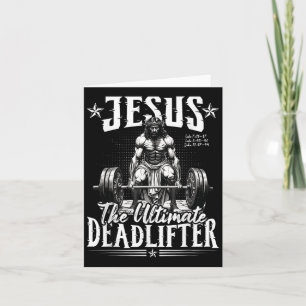 Jesus De Krachtlifter Jezus Deadlifting Christen  Kaart