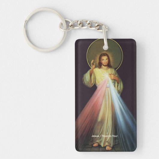 Jesus de la Misericordia Divine Mercy Sleutelhanger (Voorkant)