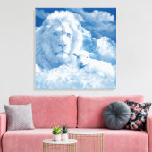 JESUS DE LAM EN JESUS DE LION CANVAS AFDRUK (Insitu (Woonkamer))