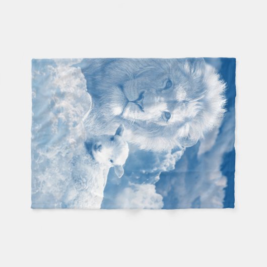 JESUS DE LAM EN JESUS DE LION FLEECE DEKEN (Voorkant (Horizontaal))