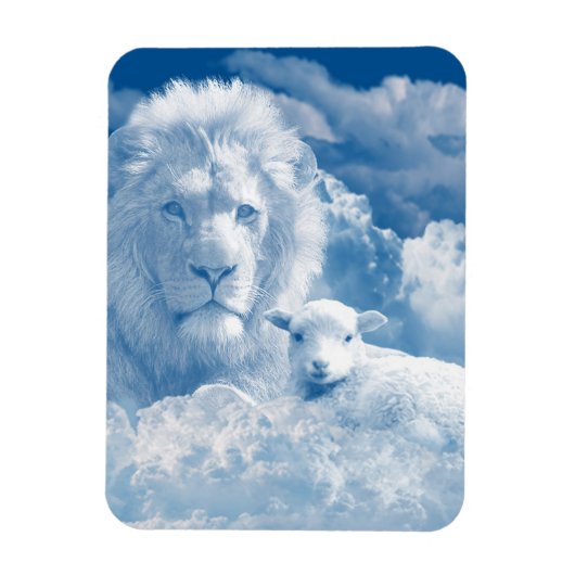 JESUS DE LAM EN JESUS DE LION MAGNEET (Verticaal)