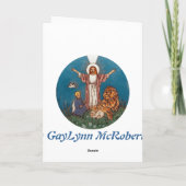 Jesus de Leeuw en het Lam Feestdagen Kaart (Achterkant)