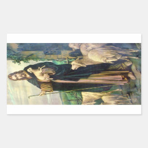 JESUS "DE LORD IS MIJN SCHEEPSSTEKERS" RECHTHOEKIGE STICKER