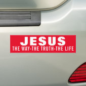 JESUS DE MANIER VAN DE WAARHEID VAN HET LEVEN BUMPERSTICKER (Op auto)