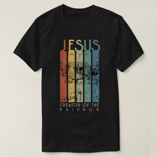 JESUS De schepper van de regenboognoah en de Ark T-shirt (Design voorkant)