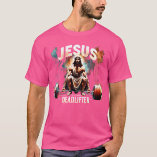 Jesus de ultieme deadlifter retro Christelijk Jesu T-shirt