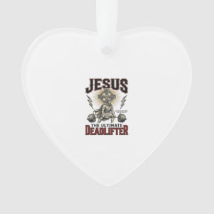 Jesus De Ultieme Deadlifter Vintage Christelijk Ov Ornament