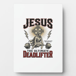 Jesus De Ultieme Deadlifter Vintage Christelijk T- Fotoplaat