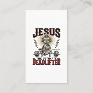 Jesus De Ultieme Deadlifter Vintage Christelijk T- Visitekaartje
