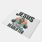 Jesus De Ultieme Deadlifter Vintage Deurmat (Schuin)