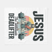 Jesus De Ultieme Deadlifter Vintage Fleece Deken (Voorkant (Horizontaal))