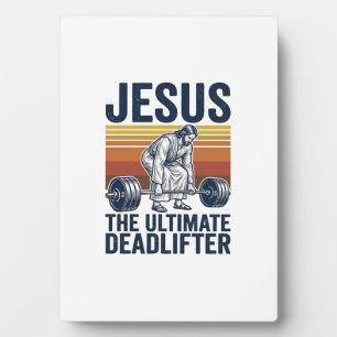 Jesus De Ultieme Deadlifter Vintage Gym T-shirt_1 Fotoplaat
