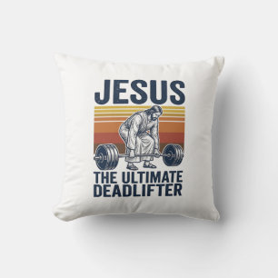 Jesus De Ultieme Deadlifter Vintage Gym T-shirt_1 Kussen