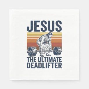 Jesus De Ultieme Deadlifter Vintage Gym T-shirt_1 Servet