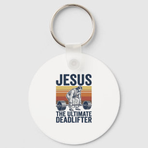 Jesus De Ultieme Deadlifter Vintage Gym T-shirt_1 Sleutelhanger