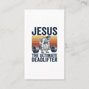 Jesus De Ultieme Deadlifter Vintage Gym T-shirt_1 Visitekaartje