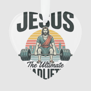 Jesus De Ultieme Deadlifter Vintage Ornament
