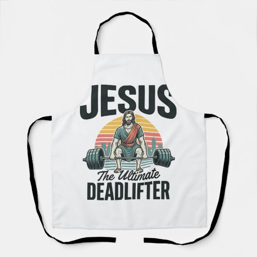 Jesus De Ultieme Deadlifter Vintage Schort (Voorkant)