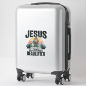 Jesus De Ultieme Deadlifter Vintage Sticker (Koffer)