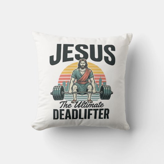 Jesus De Ultieme Deltrainer Vintage Kussen (Voorkant)