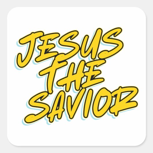 JESUS DE VERLOSSER VIERKANTE STICKER (Voorkant)