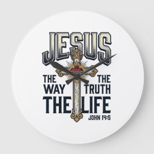 Jesus De Weg De Waarheid Het Leven Christelijk T-s Grote Klok