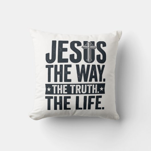 Jesus De Weg De Waarheid Het Leven Christelijk T-S Kussen (Voorkant)