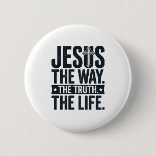 Jesus De Weg De Waarheid Het Leven Christelijk T-S Ronde Button 5,7 Cm