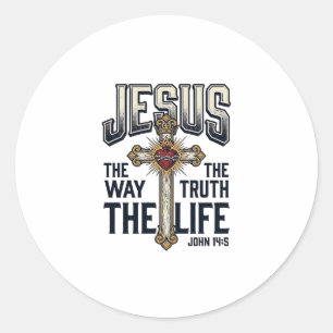 Jesus De Weg De Waarheid Het Leven Christelijk T-s Ronde Sticker
