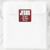 JESUS DE WEG DE WAARHEID HET LEVEN VIERKANTE STICKER (Tas)