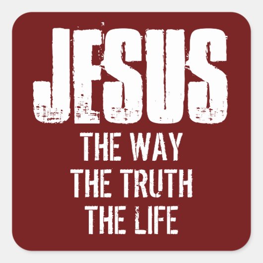 JESUS DE WEG DE WAARHEID HET LEVEN VIERKANTE STICKER (Voorkant)