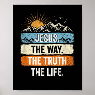 Jesus De Weg De Waarheid Het Leven Vintage Berg Poster
