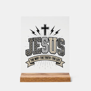 Jesus De Weg De Waarheid Het Leven Vintage Christe Acryl Bord