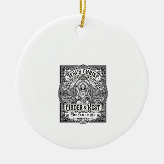 Jesus Declutter Schoon thuis shirt Christelijk Gra Keramisch Ornament (Voorkant)