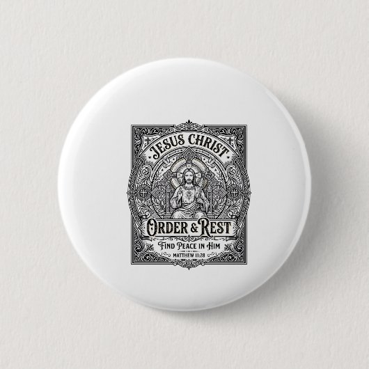 Jesus Declutter Schoon Thuis T-shirt Christelijke Ronde Button 5,7 Cm (Voorkant)